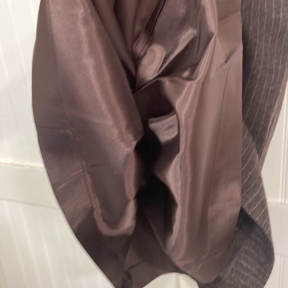 VINTAGE 70’s Union made brown pinstriped wool skirt size S - Picture 5 of 13